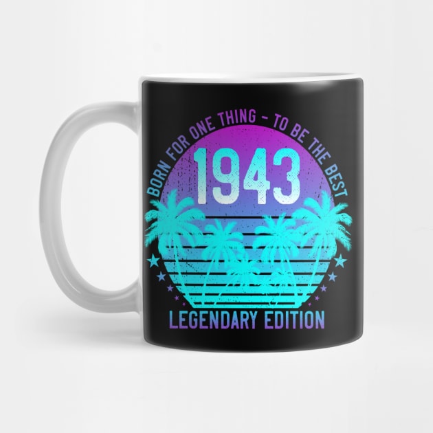 1943 Vintage 78th Birthday Vaporwave Aesthetic Sunset Palm by ZNOVANNA